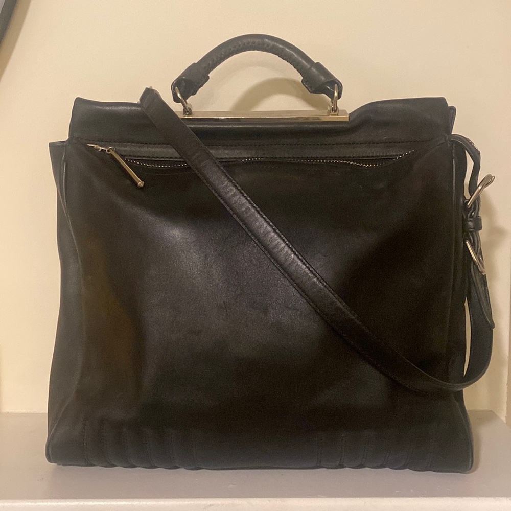 3.1 Phillip Lim, Large Satchel, Black w/ Silver Hardware